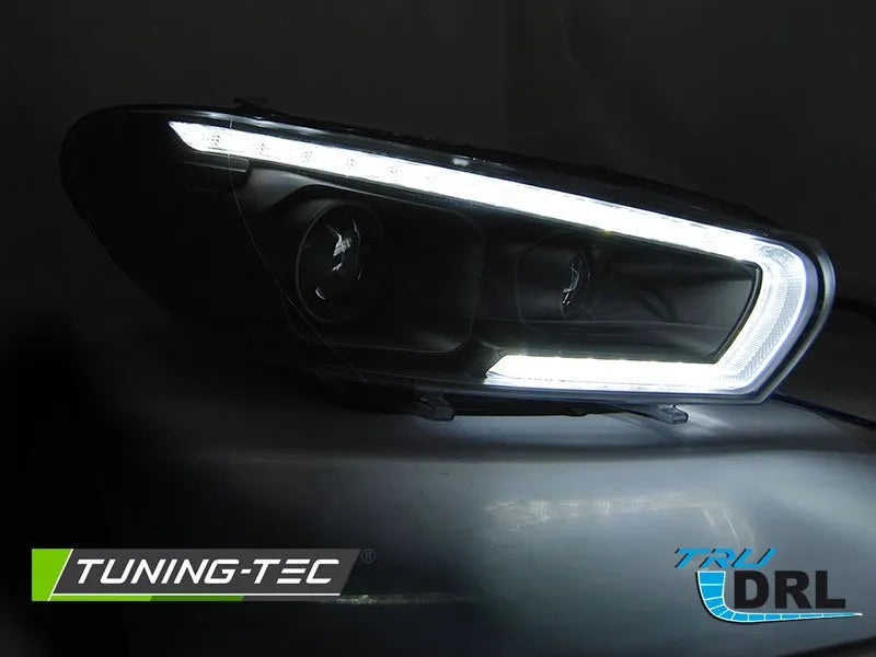 Faruri Tube Light LED BLACK pentru VW SCIROCCO 14-17 - LPVWU7