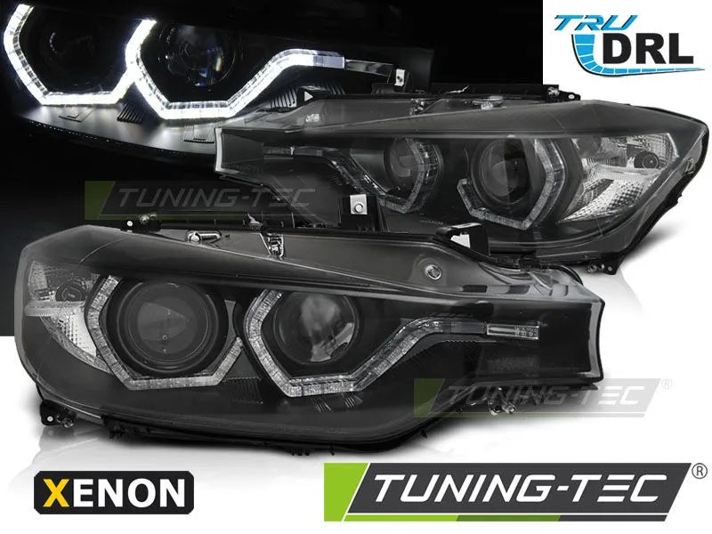 Faruri XENON LED ANGEL EYES DRL BLACK BMW F30/F31 - LPBMM0