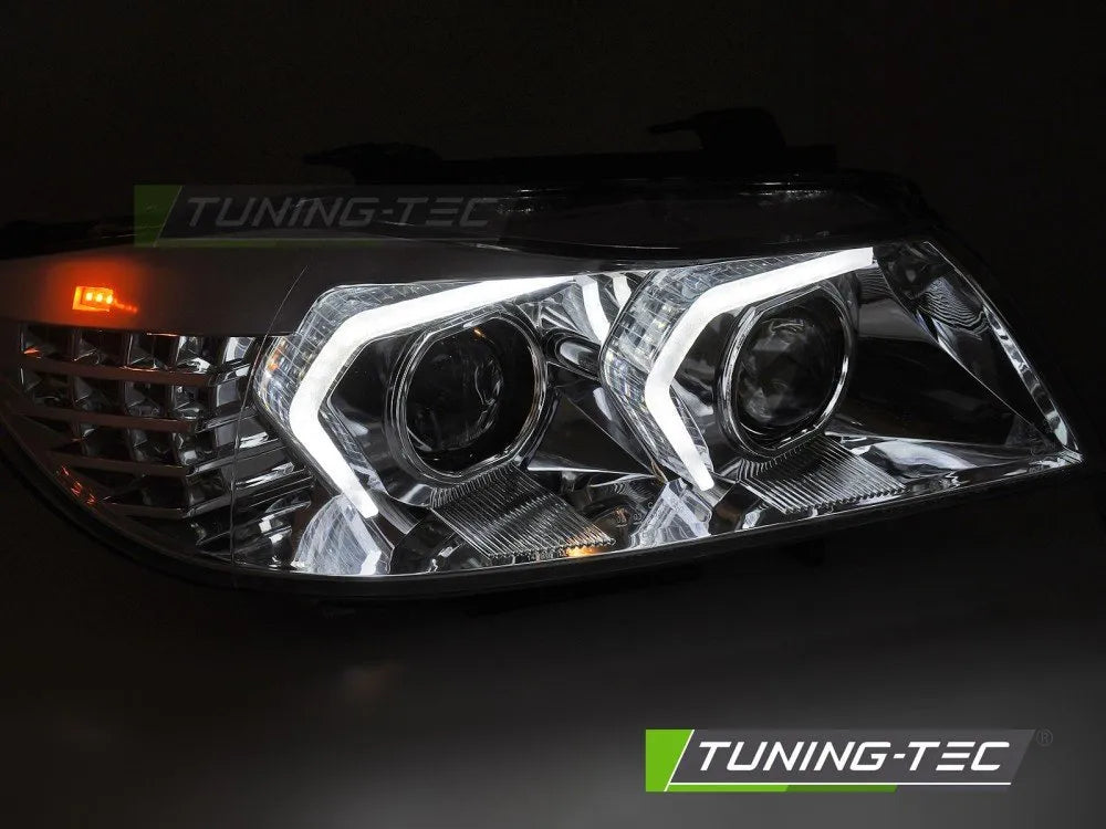 Faruri XENON LED CROM pentru BMW E90/E91 LCI 09-11 - LPBMP5