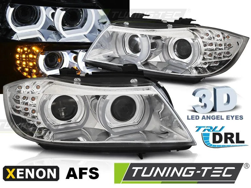 Faruri XENON LED DRL CHROME AFS Tuning-Tec pentru BMW E90/E91 09-11 - LPBMM9
