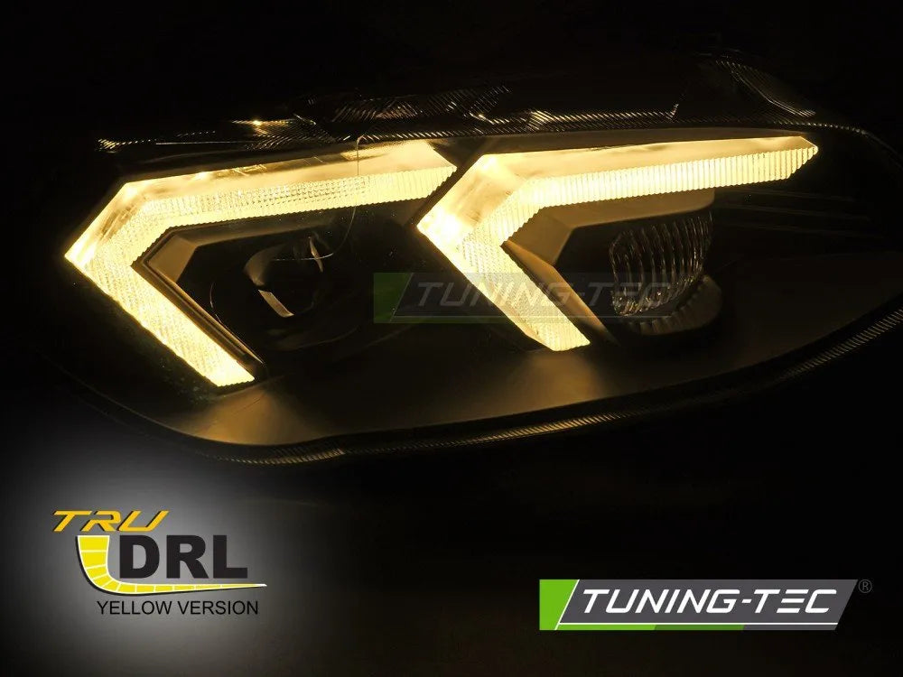 Faruri XENON YELLOW LED BLACK DRL pentru BMW E92 / E93 LCI 10-13 - LPBMS6
