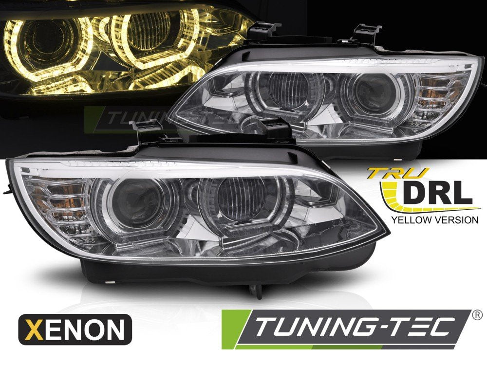 Faruri XENON YELLOW LED CHROME DRL pentru BMW E92 / E93 06-10 - LPBMS3