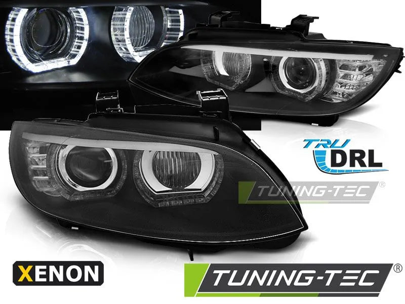 Faruri cu Angel Eyes ASF LED Negri pentru BMW E92/E93 06-10 Tuning-Tec - LPBMJ3