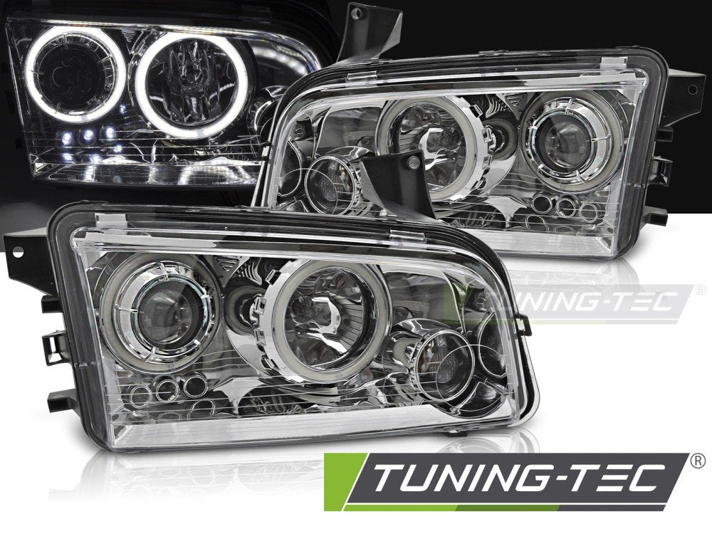 Faruri cu Angel Eyes CCFL Chrom pentru Dodge Charger LX Tuning-Tec - LPDO11