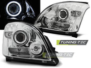 Faruri cu Angel Eyes CCFL Chrome Pentru Toyota Land Cruiser Tuning-Tec - LPTO17