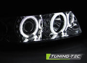 Faruri cu Angel Eyes CCFL Crom pentru Seat Leon/Toledo Tuning-Tec - LPSE35