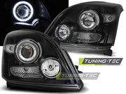 Faruri cu Angel Eyes CCFL Negri pentru Toyota Land Cruiser Tuning-Tec - LPTO18