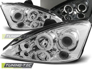 Faruri cu Angel Eyes Chrome pentru Ford Focus 11.01-10.04 Tuning-Tec - LPFO01