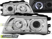 Faruri cu Angel Eyes Chrome pentru Honda CRX 09.87-89 Tuning-Tec - LPHO13
