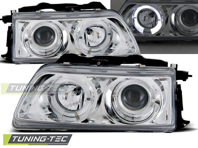 Faruri cu Angel Eyes Chrome pentru Honda CRX 90-02.92 Tuning-Tec - LPHO16