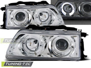 Faruri cu Angel Eyes Chrome pentru Honda CRX 90-02.92 Tuning-Tec - LPHO16