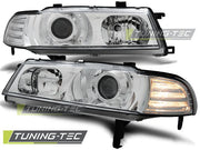 Faruri cu Angel Eyes Chrome pentru Honda Prelude 02.92-01.97 Tuning-Tec - LPHO10