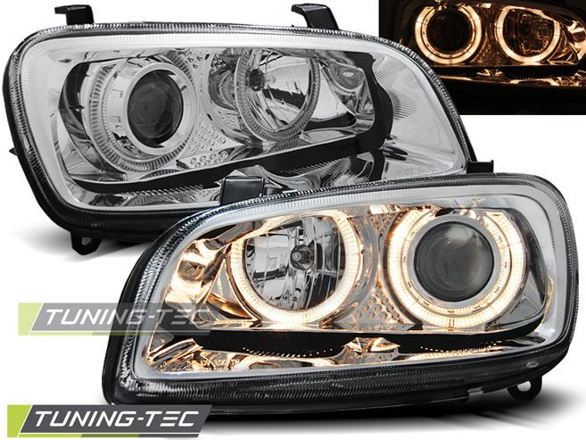 Faruri cu Angel Eyes Chrome pentru Toyota Rav4 06.94-06.00 Tuning-Tec - LPTO11