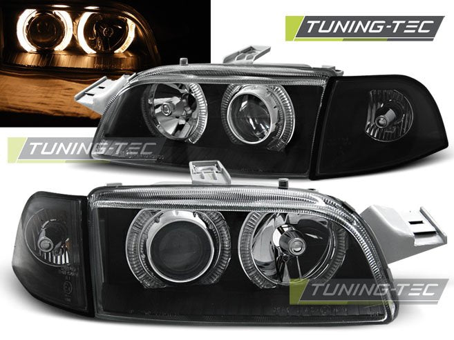Faruri cu Angel Eyes Negru pentru Fiat Punto I 11.93-09.99 Tuning-Tec - LPFI10