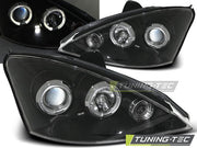 Faruri cu Angel Eyes Negru pentru Ford Focus 11.01-10.04 Tuning-Tec - LPFO02