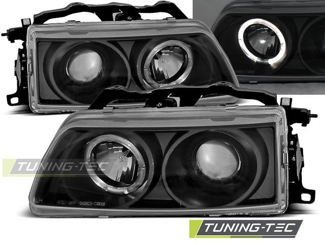 Faruri cu Angel Eyes Negru pentru Honda CRX 90-02.92 Tuning-Tec - LPHO18