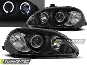 Faruri cu Angel Eyes Negru pentru Honda Civic 09.95-02.99 Tuning-Tec - LPHO05