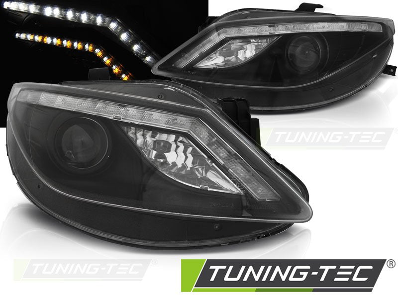 Faruri cu Daylight Indicator Negri pentru Seat Ibiza 6J Tuning-Tec - LPSE34