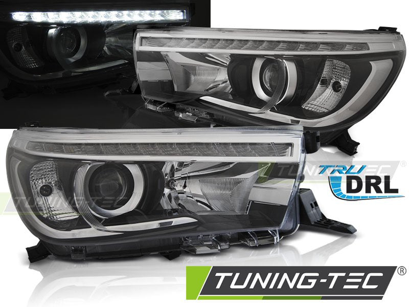 Faruri cu LED DRL Negri pentru Toyota Hilux 16- Tuning-Tec - LPTO34