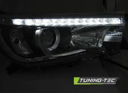 Faruri cu LED DRL Negri pentru Toyota Hilux 16- Tuning-Tec - LPTO34