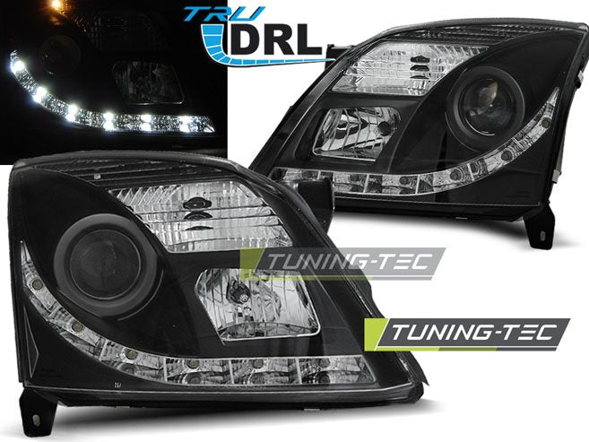 Faruri cu TRU DRL Negri pentru Opel Vectra C 04.02-08.05 Tuning-Tec - LPOP78