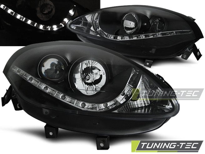 Faruri cu daylight Negru pentru Fiat Bravo II 07-15 Tuning-Tec - LPFI18