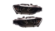 Faruri fata BMW Seria 3 F30 F31 cu DRL LED, negru - AM-HELBM0013