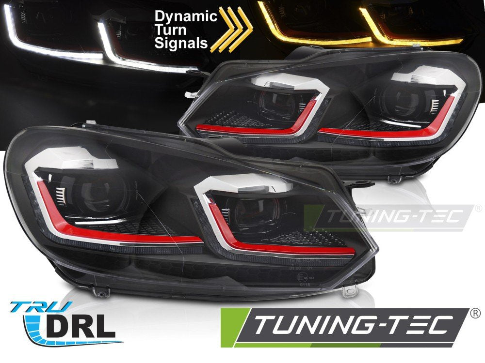 Faruri fata RED LINE LED SEQ DRL pentru VW GOLF VI 08-12 - LPVWZ7
