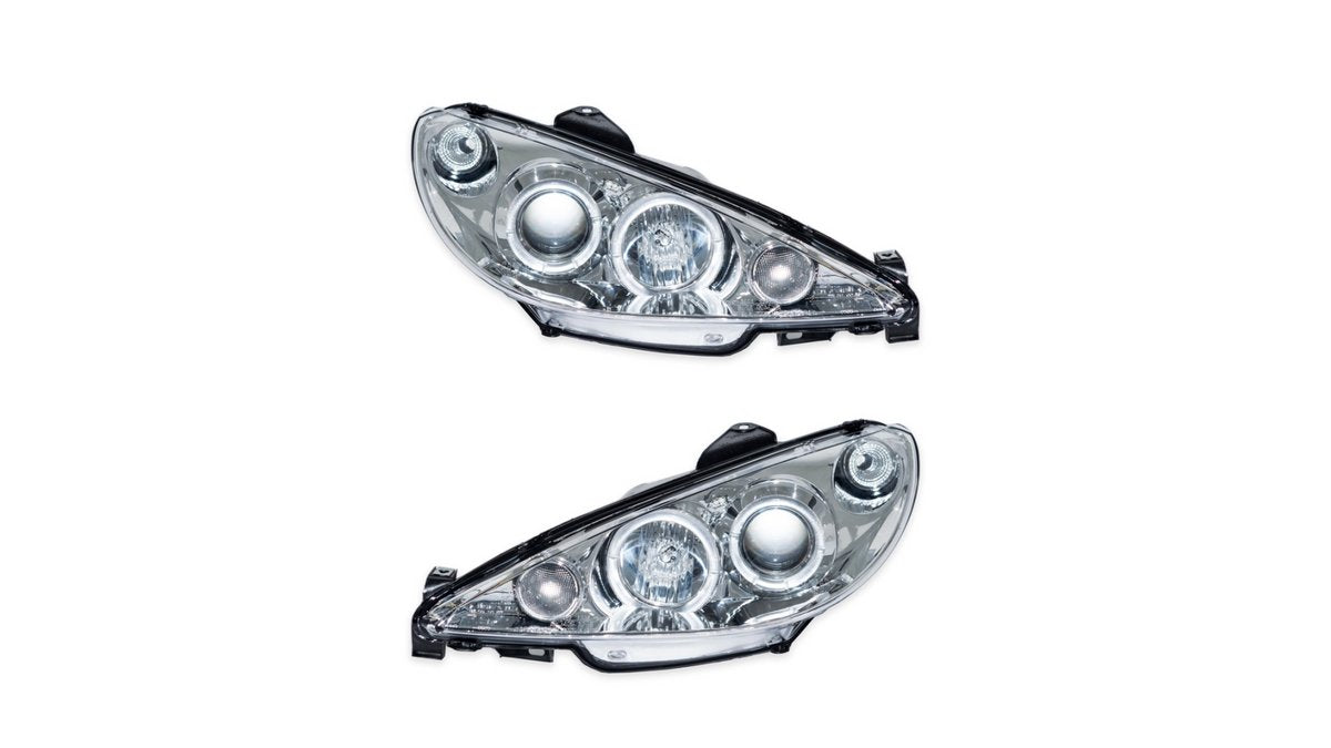 Faruri fata tip proiector crom PEUGEOT 206 CC / SW - AM-HELPE0005