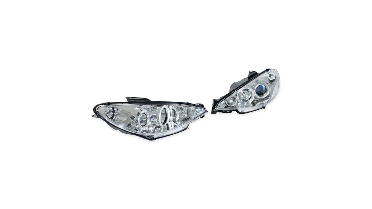 Faruri fata tip proiector crom PEUGEOT 206 CC / SW - AM-HELPE0005