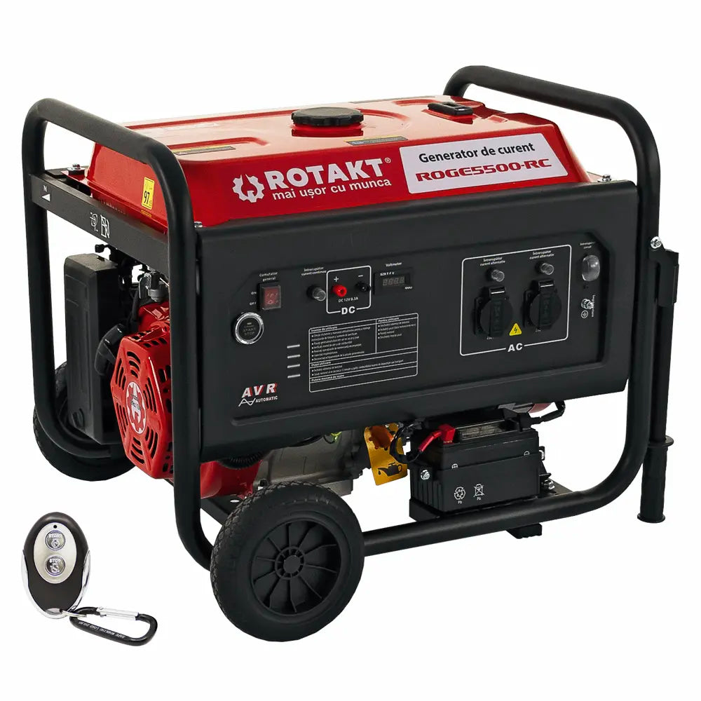 Cumpara Generator De Curent pe Benzină ROGE 5500RC 5.5kW, AVR, Voltmetru, Iesire 12V, Consum de 3,57L/oră, Pornire Electrică de la Mesterul Minune