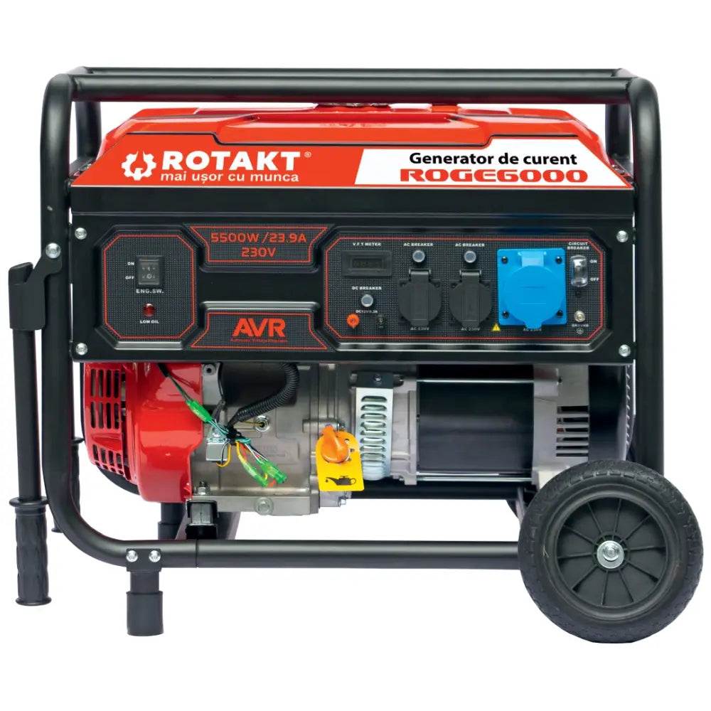 Cumpara Generator De Curent Rotakt ROGE6000 6kw, Benzina, 15CP, AVR, Iesire 230V / 12V de la Mesterul Minune