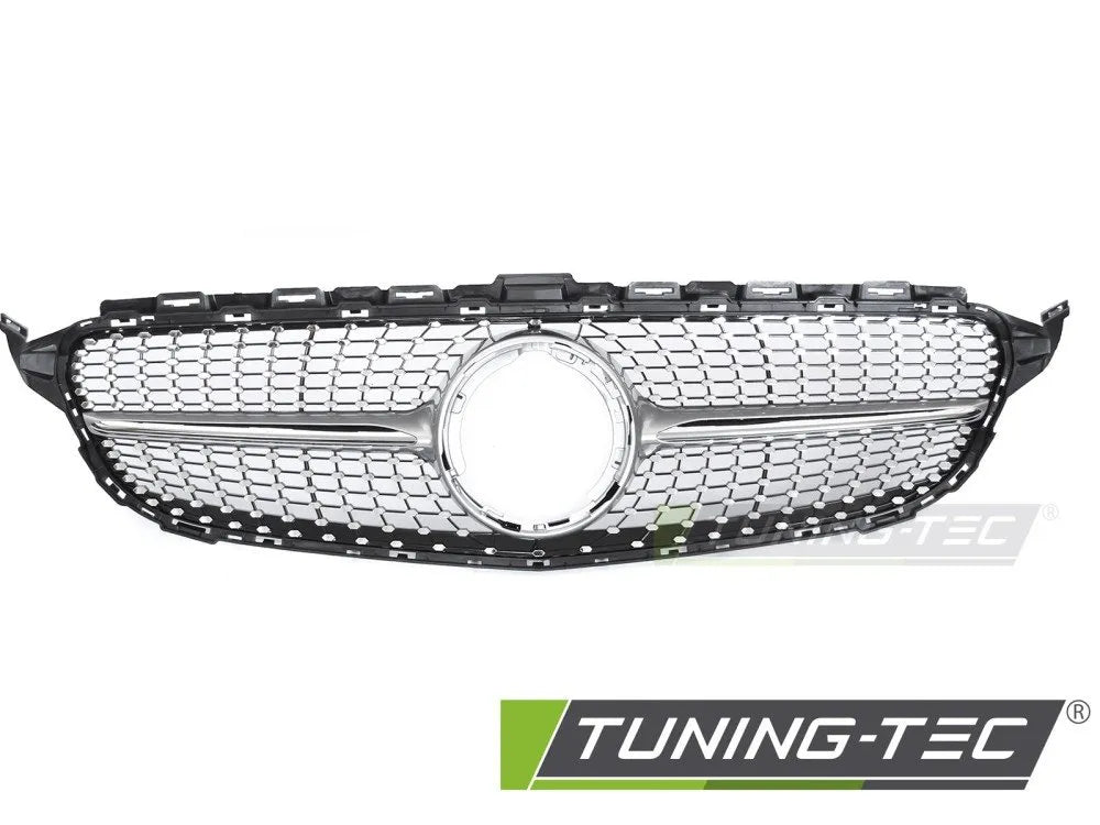 Grila DIAMOND ARGINTIU CROM pentru MERCEDES W205 18-21 / ... - GRME79