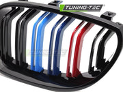 Grila GLOSSY BLACK TRI-COLOUR DOUBLE BAR pentru BMW E60 / E61 03-10 - GRBML8
