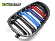 Grila GLOSSY BLACK TRI-COLOUR DOUBLE BAR pentru BMW E60 / E61 03-10 - GRBML8