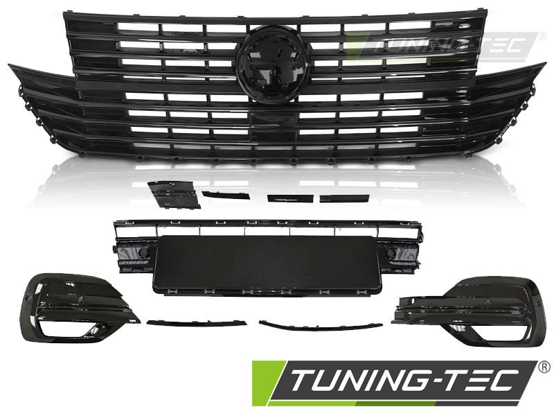 Grila GLOSSY BLACK cu locas emblema si elemente bara pentru VW T6.1 20 - GRVW34