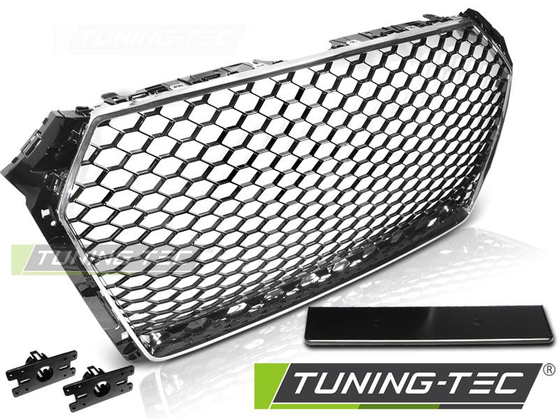 Grila Neagra cu crom RS Style pentru Audi A4 B9 2015- Tuning-Tec - GRAU49