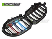 Grila SPORT NEGRU LUCIOS TRI-COLOUR DOUBLE BAR pentru BMW F40 19-24 - GRBMP2