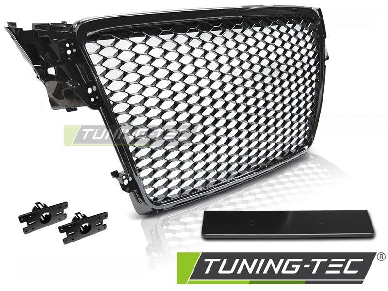 Grila fara emblema pentru Audi A4 B8 Negru Lucios Tuning-Tec - GRAU28