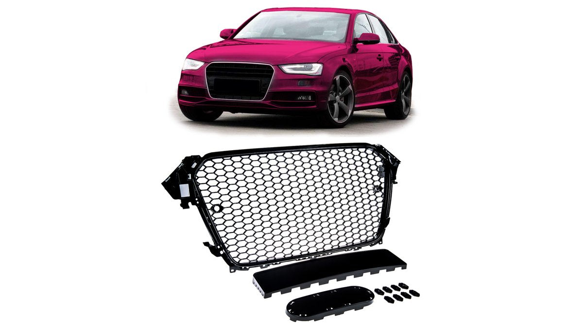 Grila fata Audi A4 B8 Facelift negru lucios cu PDC - AM-GRIAU0143