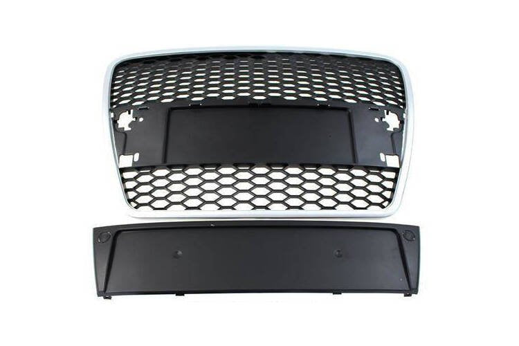 Grila fata Audi A6 C6 RS Style argintiu-negru - PP-GR-041
