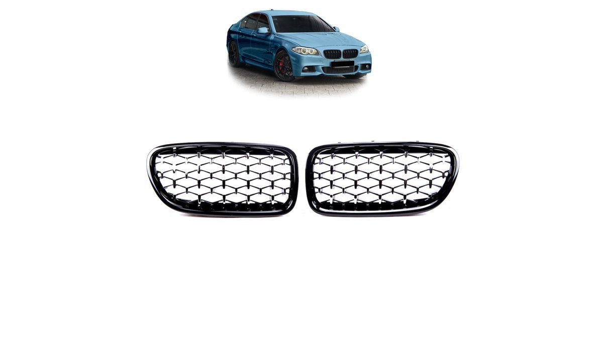 Grila fata BMW Seria 5 F10 F11 negru lucios cu crom - AM-GRIBM0010