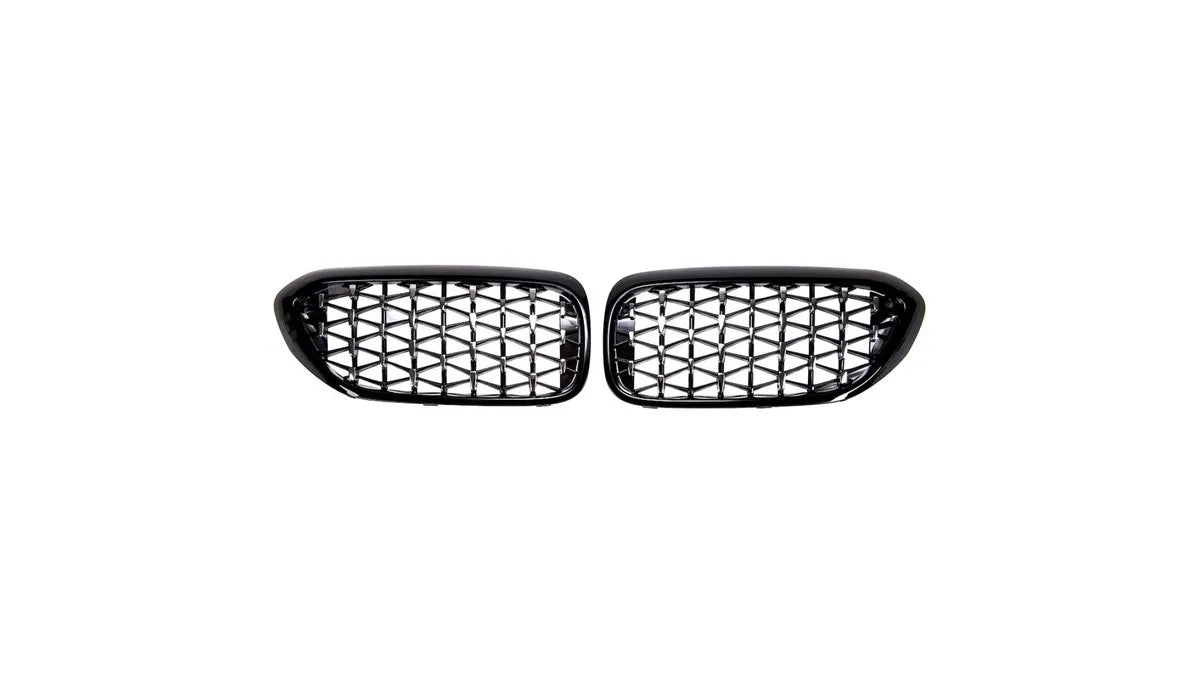 Grila fata BMW Seria 5 G30 G31 F90, negru lucios cu crom, design M Sport - AM-GRIBM0012