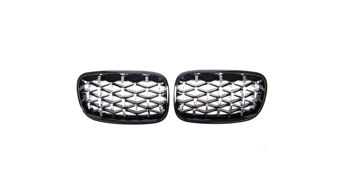 Grila fata BMW X6 E71/E72, X5 E70, negru lucios cu insertii cromate - AM-GRIBM0018