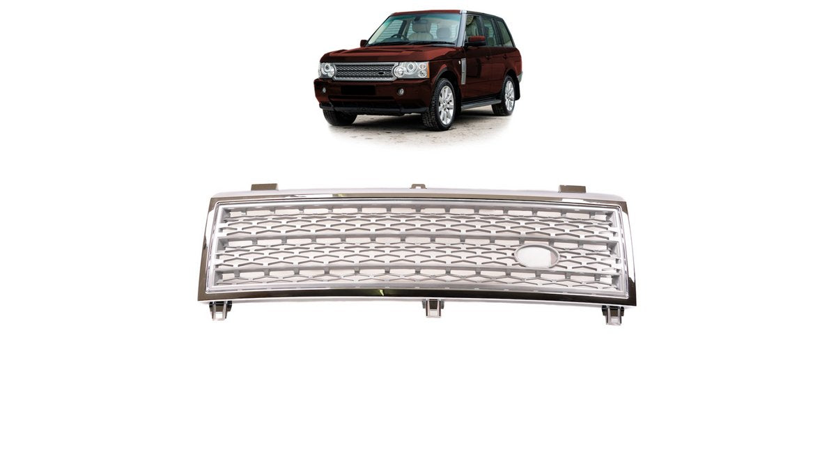 Grila fata Land Rover Range Rover III L322 cromata argintie Chrome Silver - AM-GRILR0014