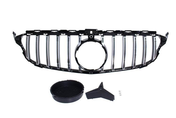Grila fata Mercedes-Benz Clasa C W205 look GT-R crom lucios negru - PP-GR-100