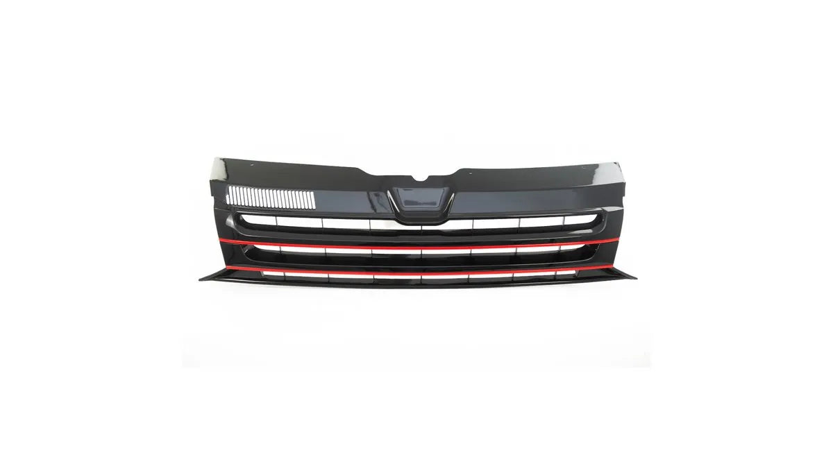 Grila fata Volkswagen Transporter T5 fara sigla cu insertie rosie - OT-0083