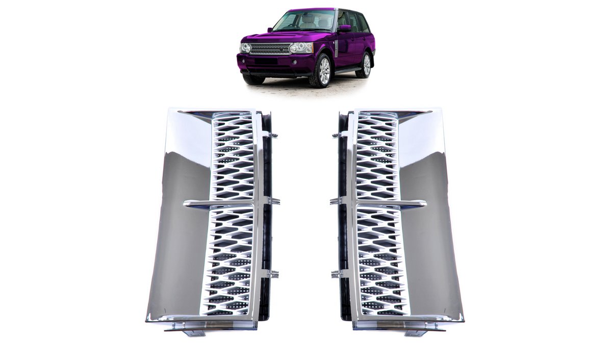 Grila laterala aripa Mesh crom argintiu pentru Land Rover Range Rover III L322 - AM-FNDLR0012