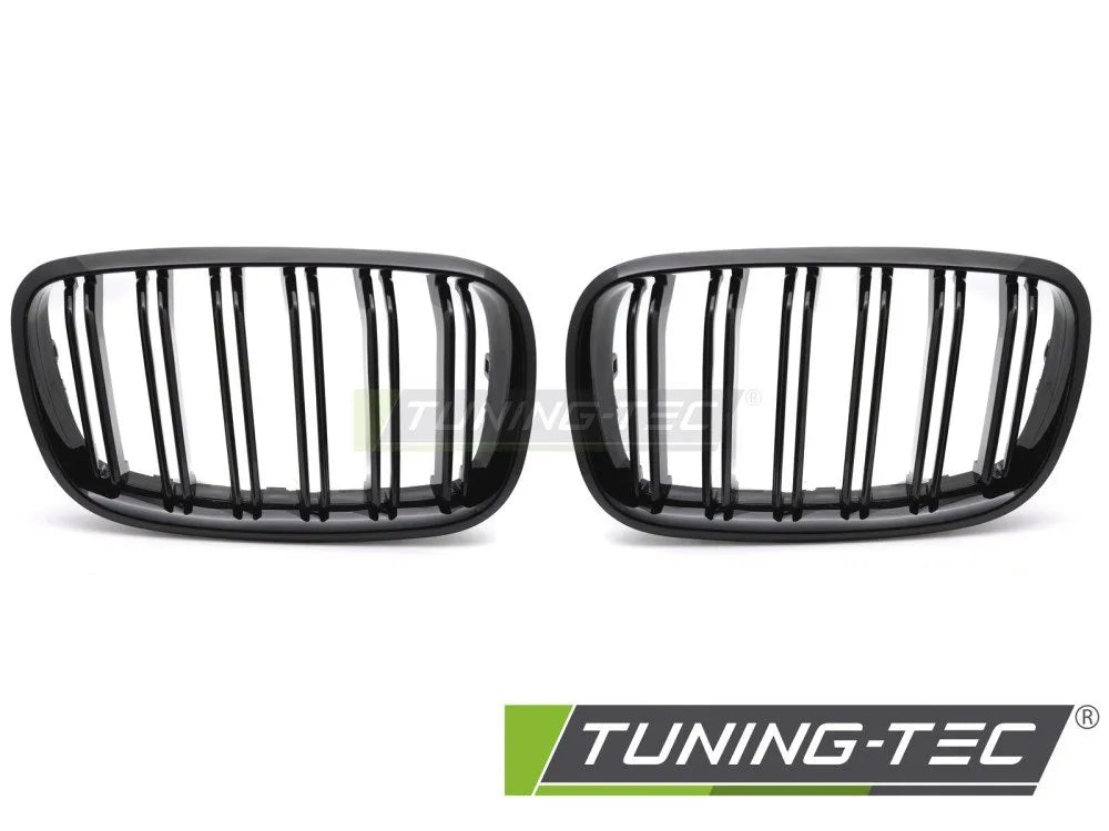 Grile GLOSSY BLACK DOUBLE BAR pentru BMW X5 E70 07-13 / X6 E71 08-14 - GRBMO3