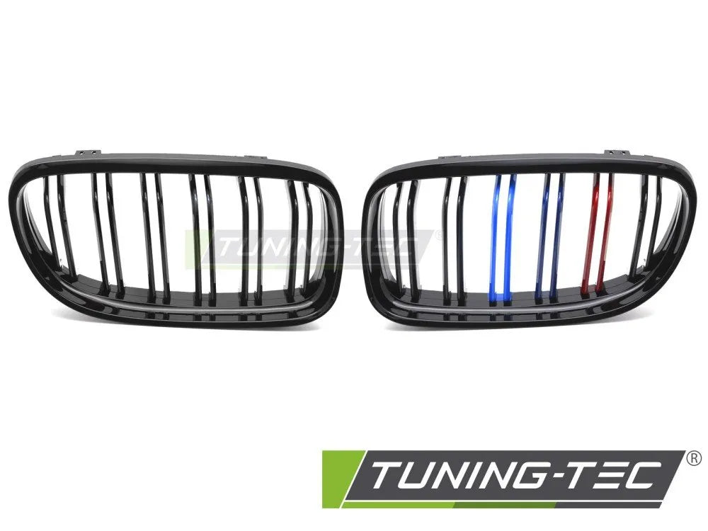 Grile GLOSSY BLACK TRI-COLOUR DOUBLE BAR pentru BMW E90/E91 LCI 09-11 - GRBMI0